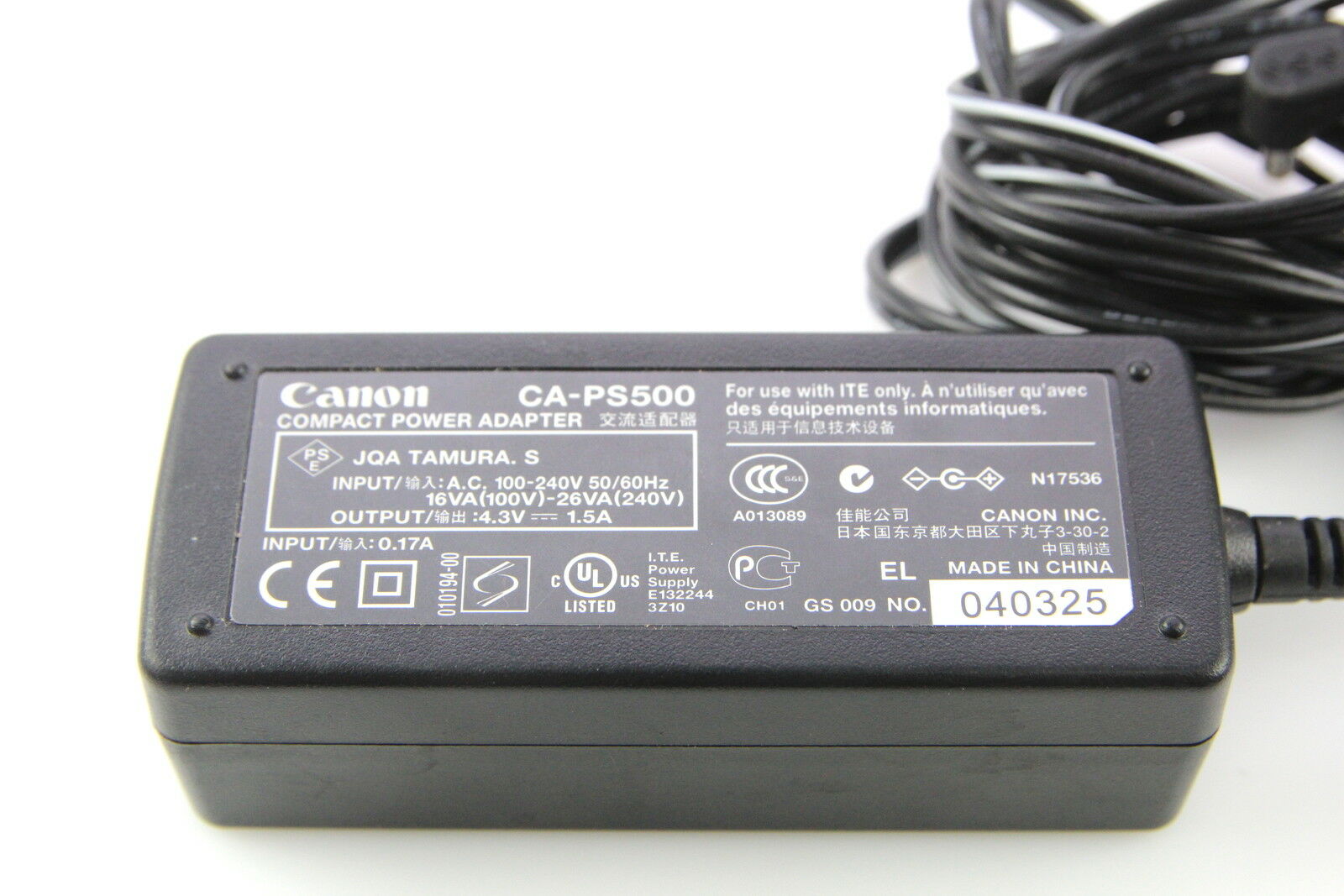 New 4.3V 1.5A AC Power Adapter For CA-PS500 Canon Powershot A10 A20 A30 A40 A50 A60 A70 A75